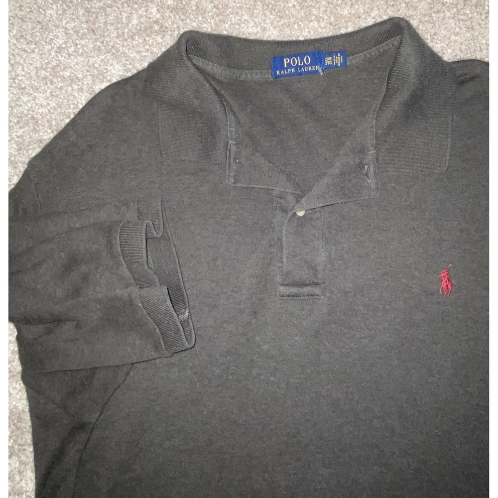 Polo Ralph Lauren Shirt Men's 2XB Gray Short Sleeve Red Pony‎ Soft Cotton Preppy